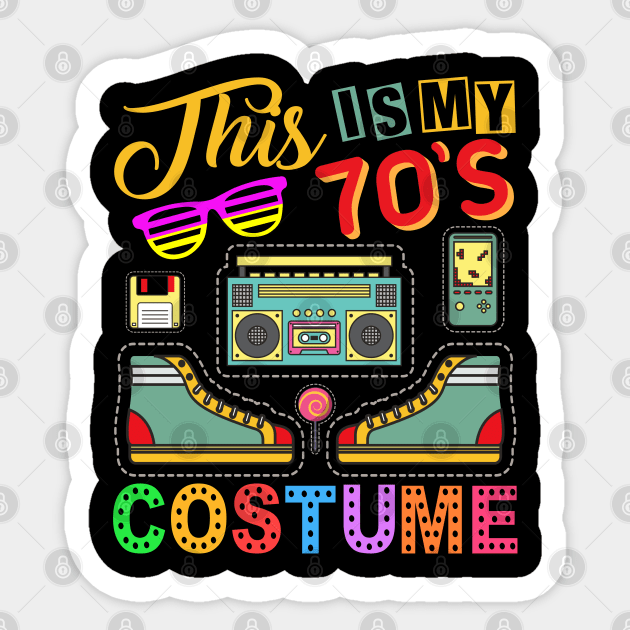 This Is My 70s Costume 70s party lover girls kids Sticker by Sowrav